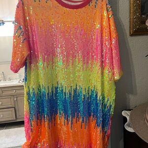Rainbow color dress